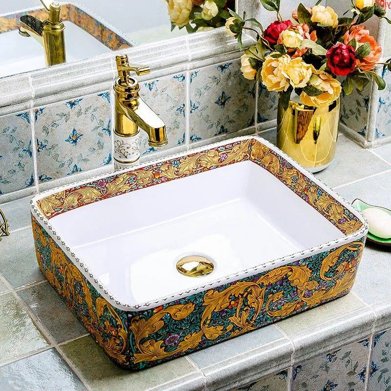 Modern stil porslin tvättbassäng färgglad keramisk handfat för badrums hög quatity aptmb