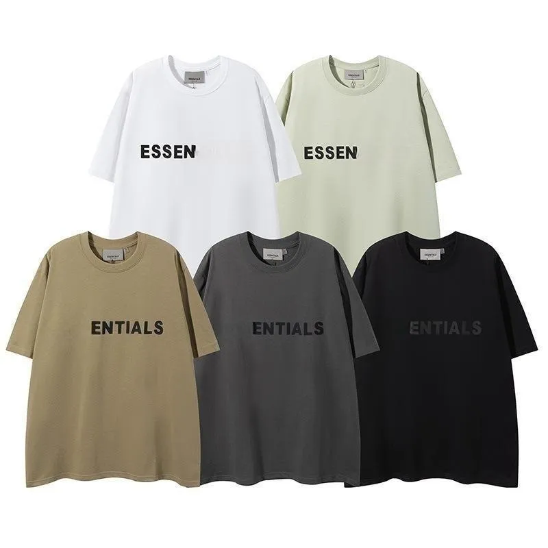 mens designer ess t shirt clothes White essentialclothing Shirt couple short sleeves high street loose Tide brand Crew Neck Letter summer high loose trend clothing