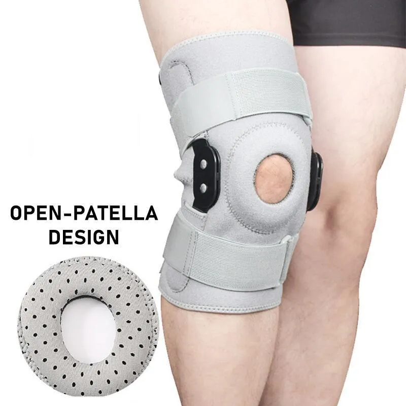 Pads 1 pc knie brace met dubbele metalen zijstabilisatoren Knie Pad Ondersteuning verstelbare patella beschermer artritis gewrichtspijn sportwacht