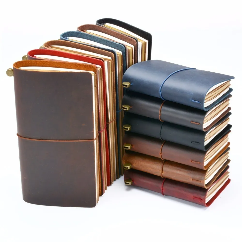 Notatnik Moterm 100% oryginalny skórzany notebook ręcznie robiony vintage cowhide dziennik szkicokbook planner TN Travel Cover 230626