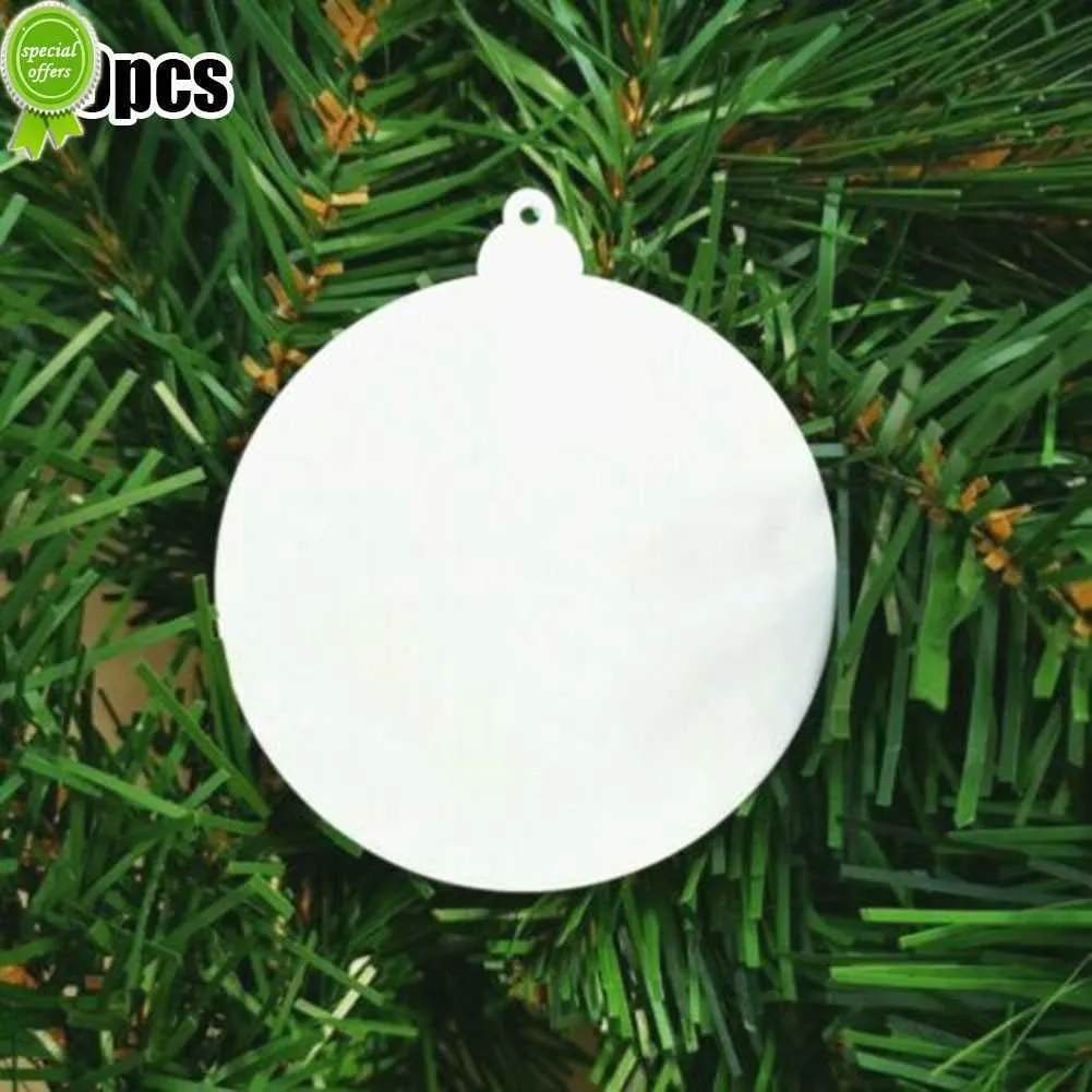 10/20PCS Acryl Weihnachtsbaum DIY Anhänger Dekoration Spiegel Runde Baubles Schneeflocke Weihnachten Glocke Anhänger Neue Jahr 2022