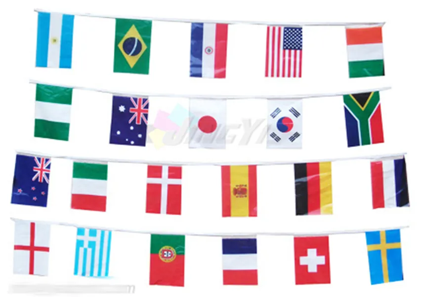 Anpassad polyester skärmtryck all storlek land bunting hängande banners vimpel sträng flygande flagga