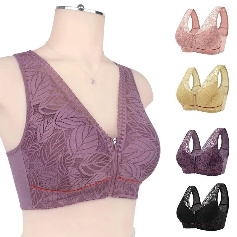 Breast Cancer Lingerie With Zipper And Silicone Inserts For
