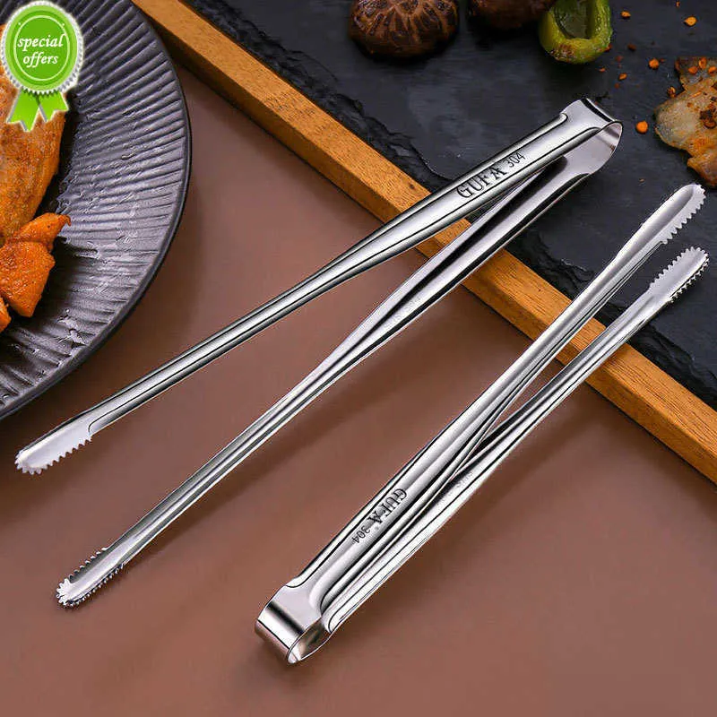 Nouveau acier inoxydable Barbecue Clips cuisine pain cuisson pince BBQ nourriture Steak pinces pique-nique Barbecue cuisson pince à épiler Gadgets