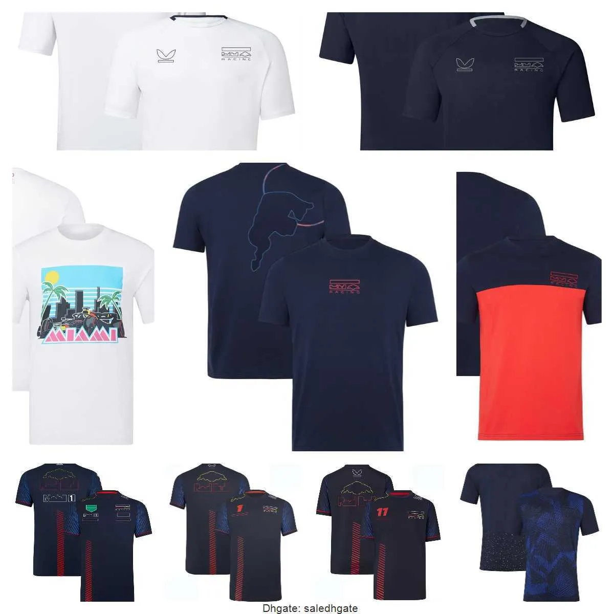 2023 RedBulls T-Shirts F1 Team Fahrerbekleidung Herren Kurzarm Rundhals-Rennbekleidung Mode Übergröße Schnelltrocknendes T-Shirt Individualisierung für Männer und Frauen