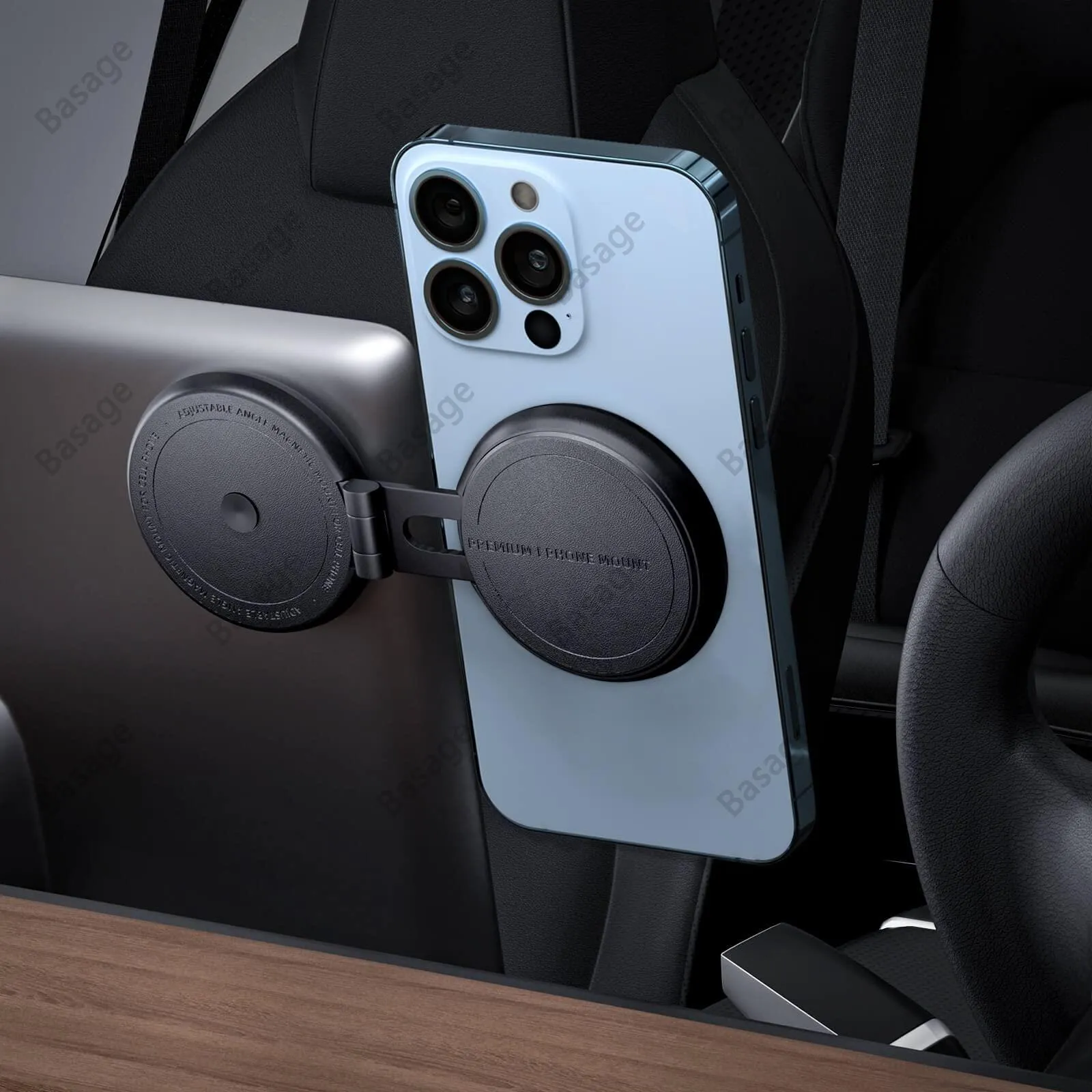 Supporto per telefono da auto per Tesla Model 3/X/Y/S, supporto per telefono magnetico invisibile per auto, supporto per auto MagSafe girevole a 360° per tutti i telefoni