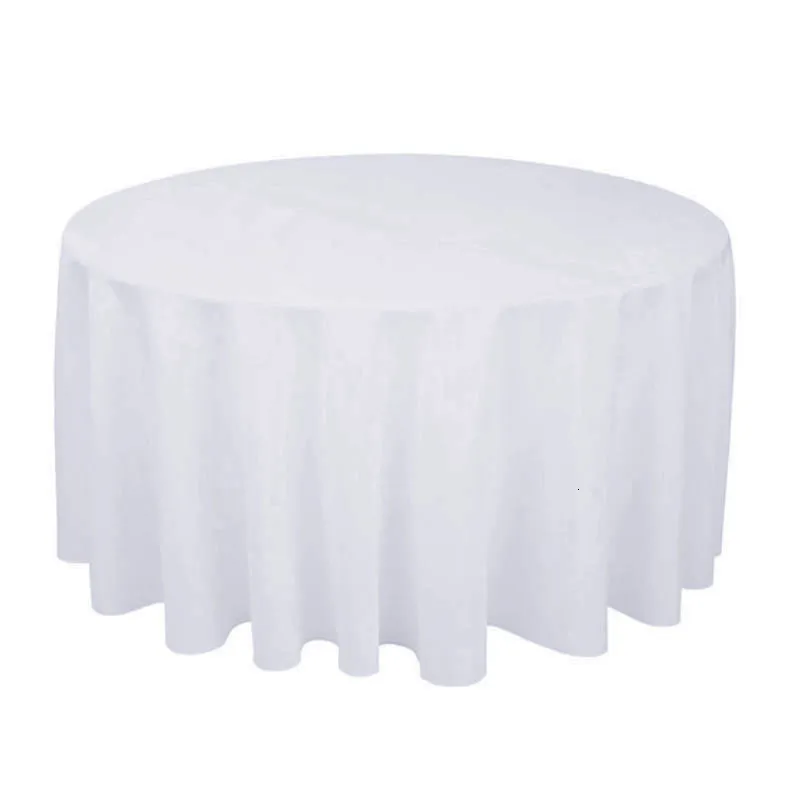 Table Cloth The el wedding banquet scene pure color circular plain embossing polyester cloth _Jes189 230626