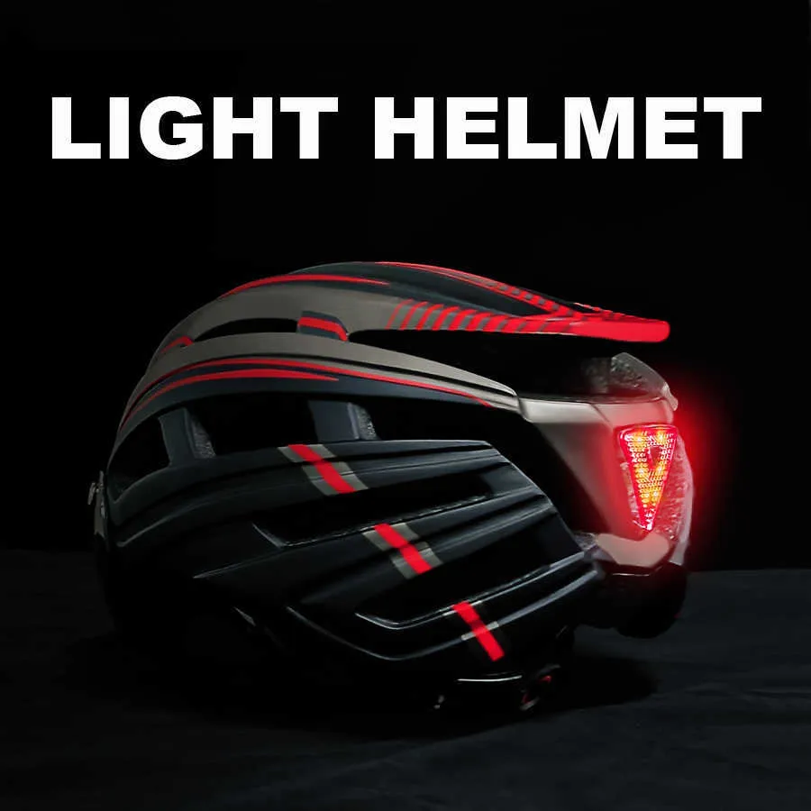 Cykelhjältar Ektric Scooter Helmet With D BAKEL LIGHT Vuxen Cycling Helm For MTB Road Bike Bicyc Ski Downhill Skateboard Night Riding HKD230626