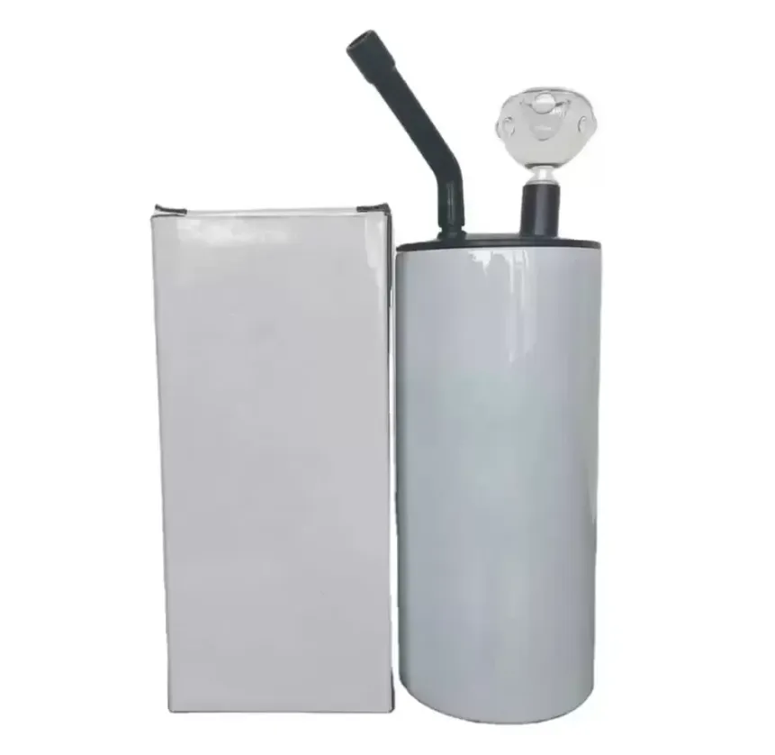 20oz sublimação narguilé tumbler com tampa de cachimbo fumar canecas de aço inoxidável garrafas de água retas copos gordurosos jn26