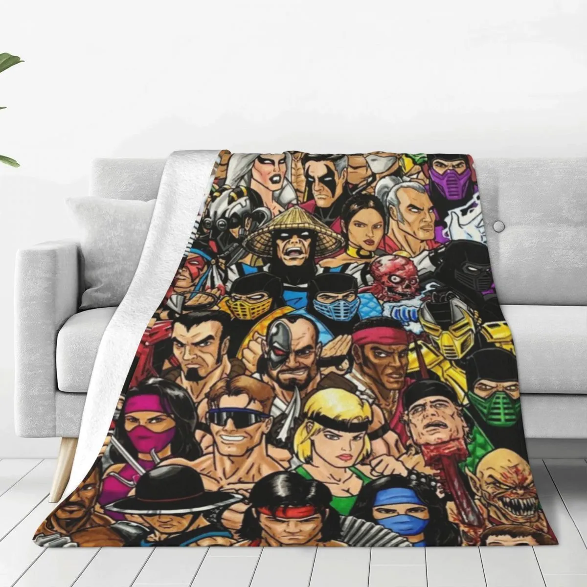 Mortal Kombat Fighting Arcade Game Michael Myers Blanket Coral Fleece
