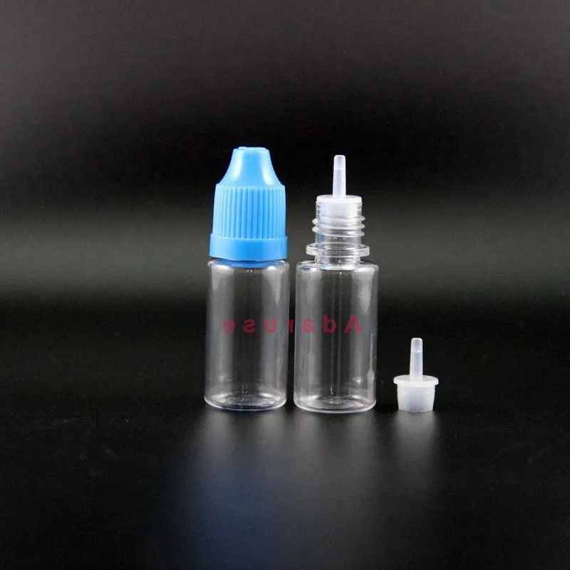 Pet 10 ml droppflaska 100 st/mycket barnsäkert säkert mycket transparent plastdroppflaska Esaft E Juice Mlmve