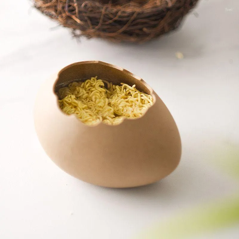 Bowls Tableware Bird Nest High Face Value Ceramics Instant Noodle Bowl Originality Dessert Eggshell Shape Steamed Egg
