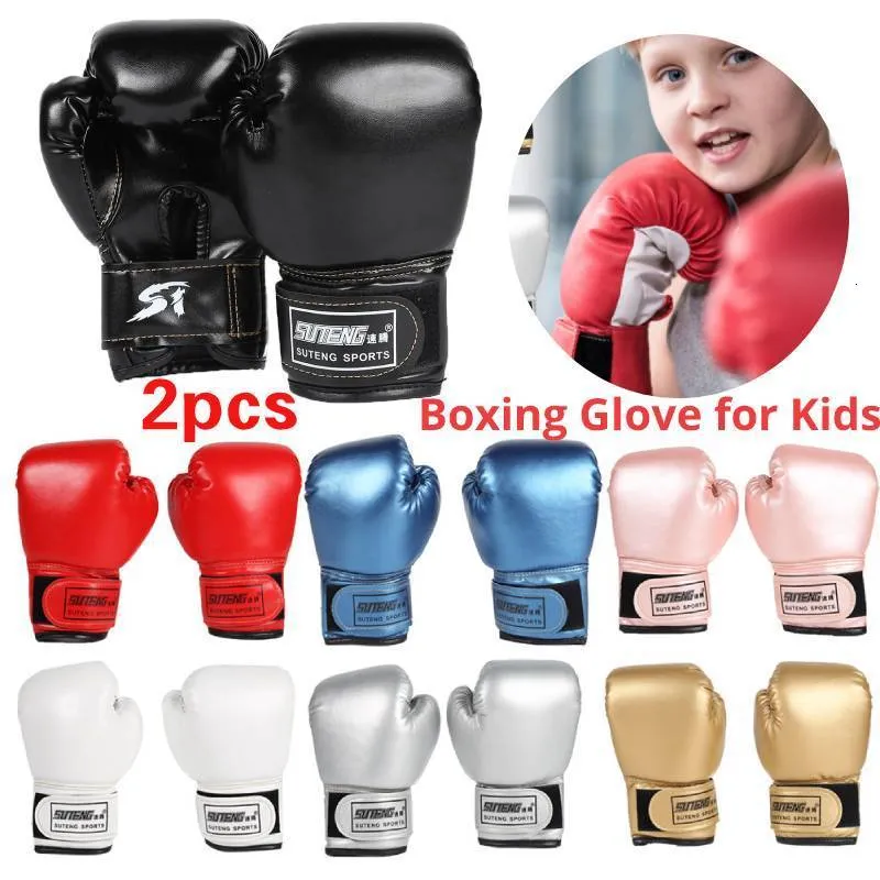 Sporthandschoenen 2 stuks Bokstraining Vechthandschoenen PU-leer Kinderen Ademend Muay Thai Sparring Ponsen Karate Kickboksen Kindersporthandschoen 230625