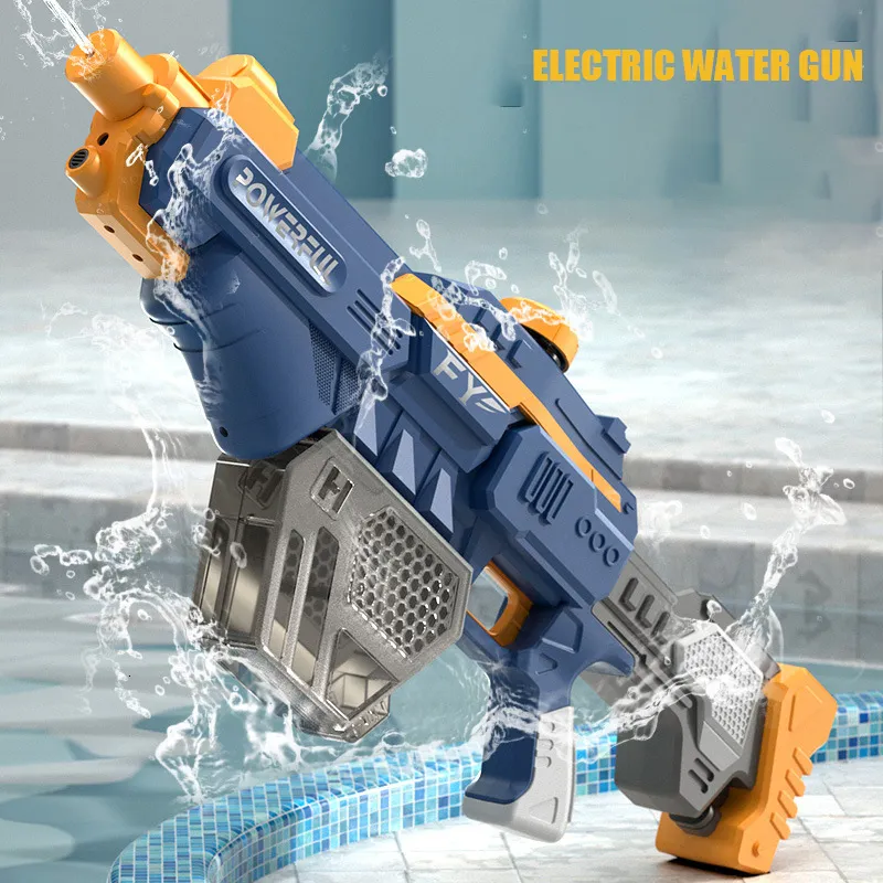 Sand Play Water Fun Электрический водяной пистолет Мощные водяные бластеры Squirt Guns Большой резервуар для воды Летний бассейн Игрушка на открытом воздухе для детей 230626