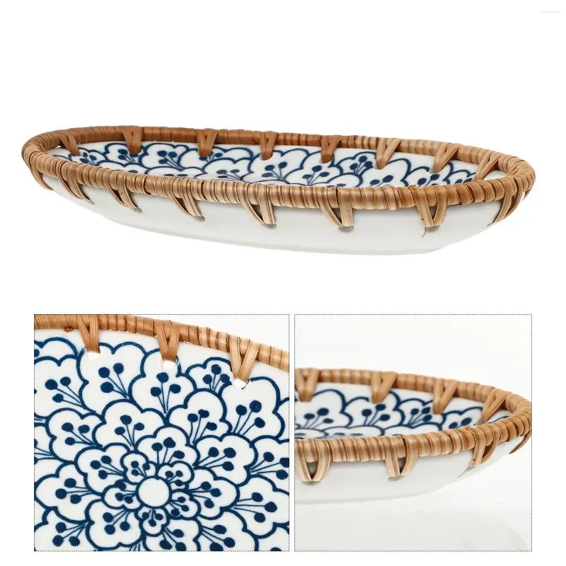 Dinnerware Sets Ceramic Tableware Sushi Tray Japanese Porcelain Bowl Stoare Handmade Retro Plate Ceramics Dish Toddler Creative Pottery