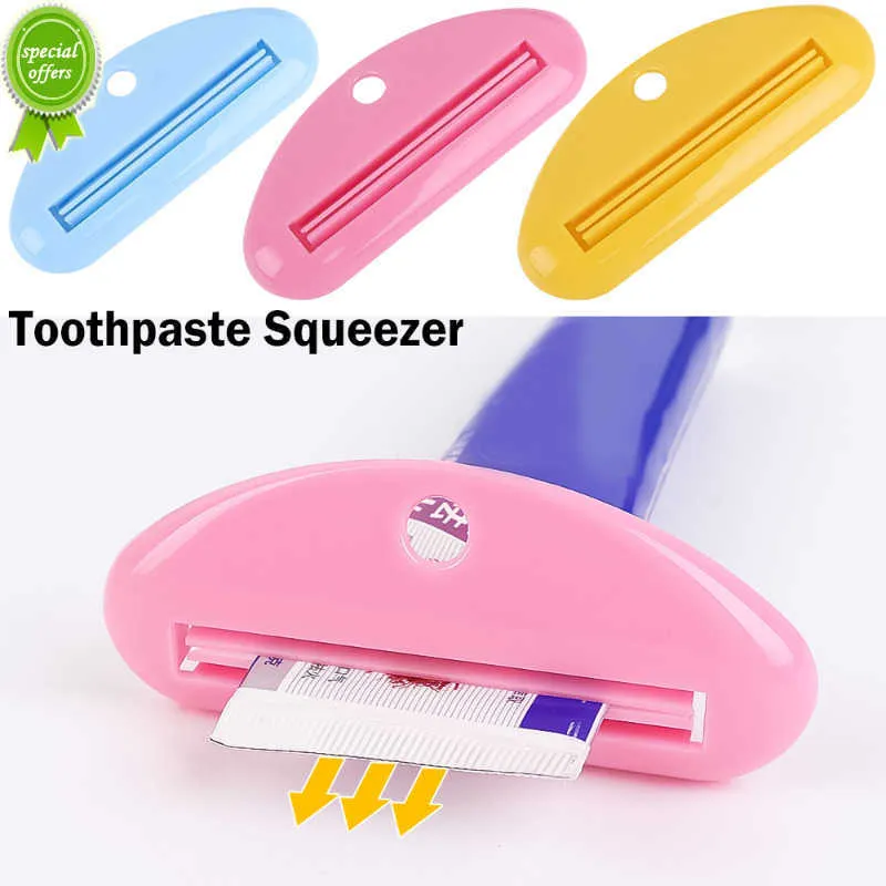 Ny tandkräm pressare hem badrum plastisk tandkräm dispenserklämmor för tandkräm rengöring kräm prov rör pressare hållare