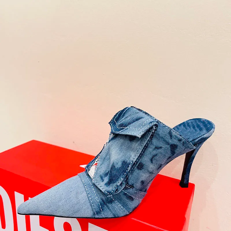 Denim mules shop shoes