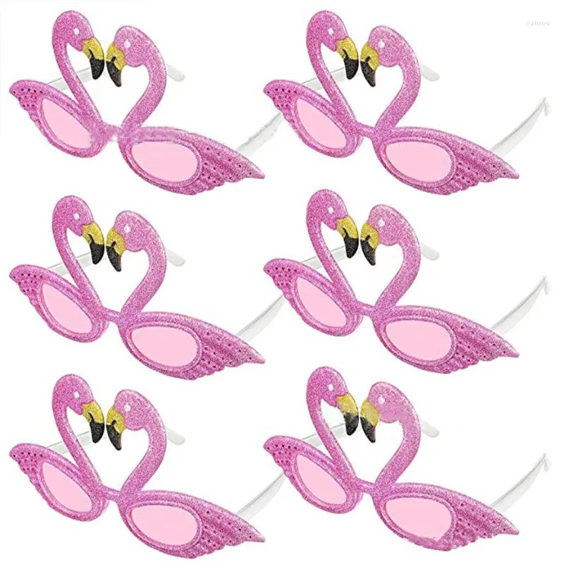 Feestdecoratie Hawaiian Flamingo Roze Transparant Eye Frame Persoonlijkheid Zomer Strand Verjaardag Po Bril Aloha Hawaii Decor