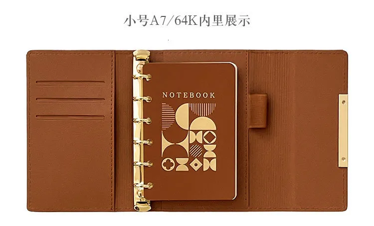 Wholesale A7 PU Leather Looseleaf Pocket Notebook With The