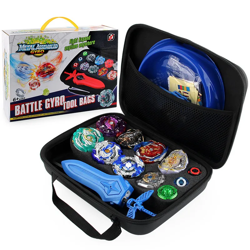 Spinning Top 8 Burst Beyblade Handbag Set Storage Tray Bag Battle Disk Combat Combat Spinning Top com Alça Combinada Launcher para Crianças Menino 230625