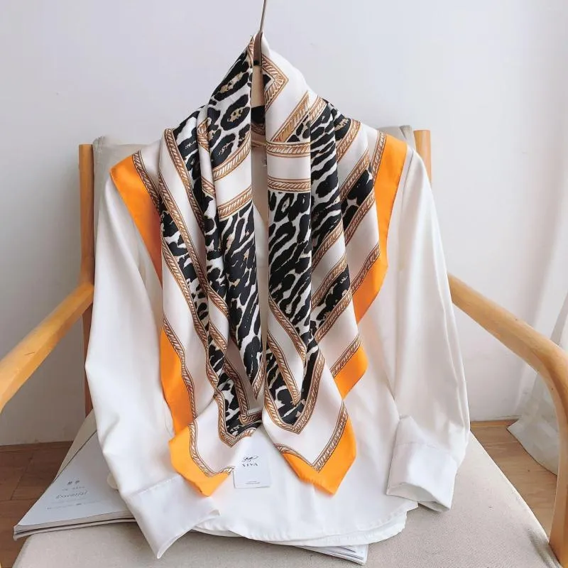 Leopard print sales silk square scarf
