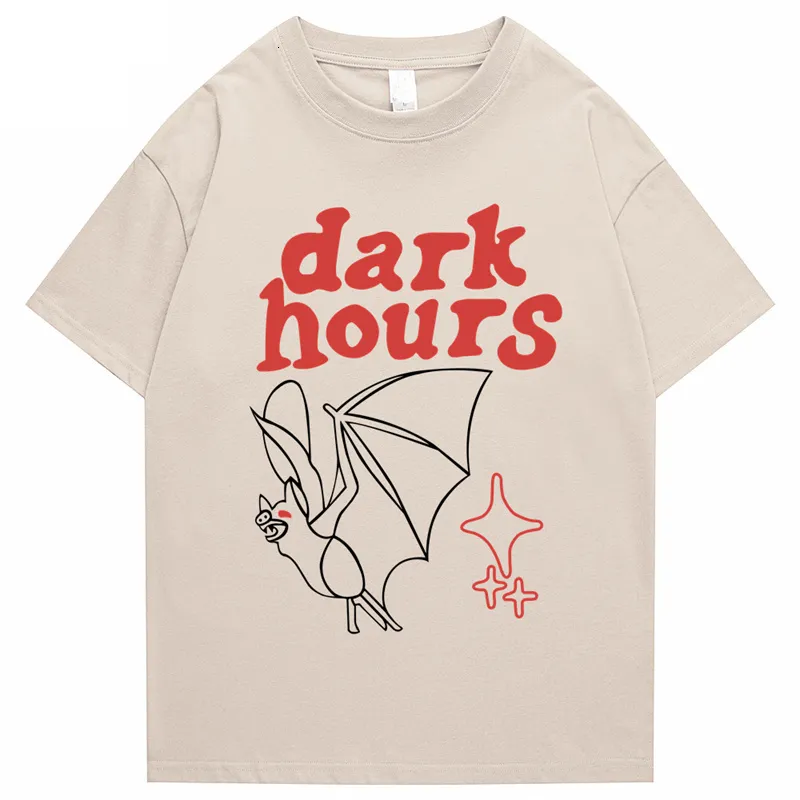 Men's T-Shirts Men Hip Hop T Shirt Streetwear Star Dark Bat Graphic T-Shirt Summer Short Sleeve Tshirt Harajuku Tops Tees Cotton Loose 230625