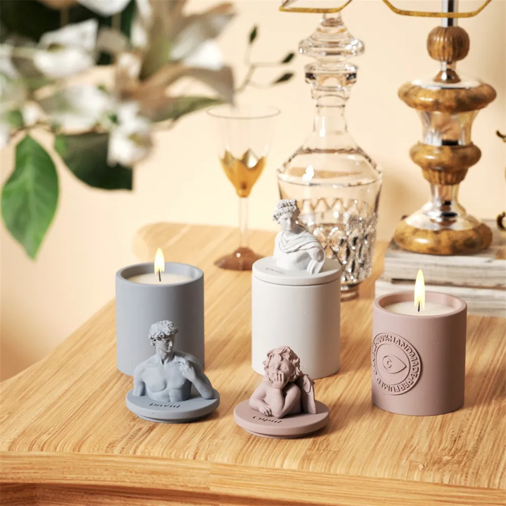 Moules à Bougies 3D En Silicone Avec Couvercle - Kit DIY Pour Bougeoirs, Vases Et Boîtes De Rangement