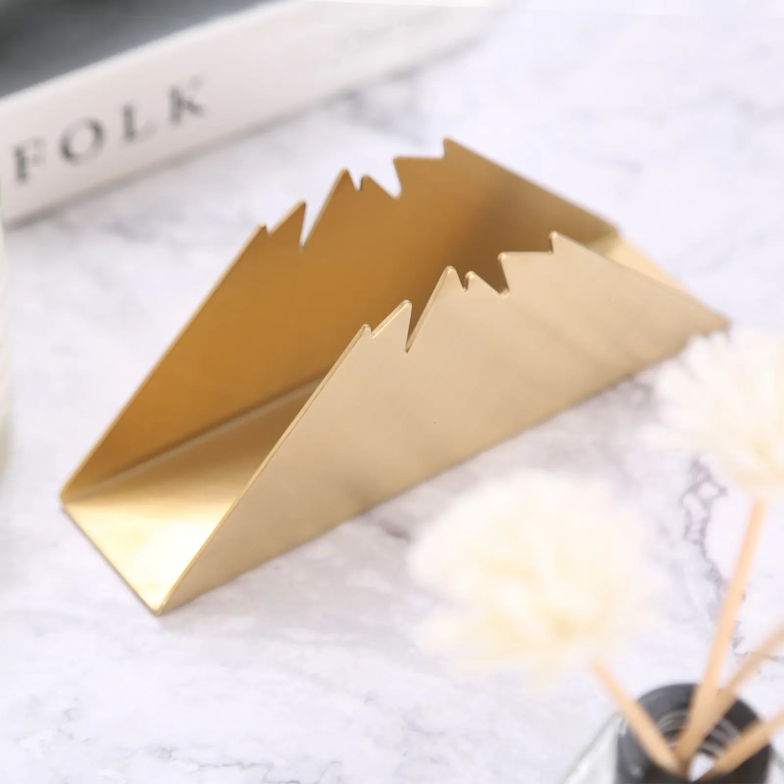 Portatovaglioli Da Tavolo In Metallo Oro – Decorativo Con Motivo Floreale Per Ristorante E Cucina - 3