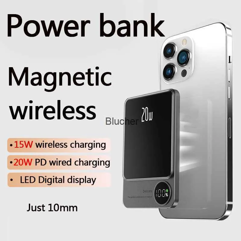 BENKS for Magsafe Battery Pack,5000mAh Wireless Power Bank Support Wireless  Charging Devices Magnetic Power Bank Lightweight with Magsafe Charger