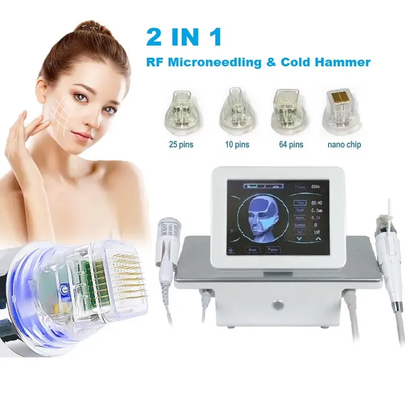 2024 Microneedle Roller 2 in 1 RF Micro Needling Maschine Kalt Hammer Straffung Akne Narben Dehnungsstreifen Entfernung Schönheit Maschine