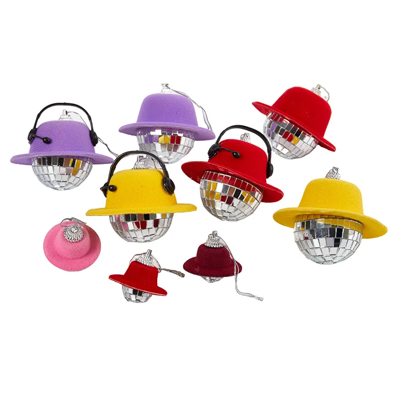 Cowgirl  Hat Disco Ball Car Hanging Reflective Mini Disco Ball Ornaments Christmas Tree Wedding Birthday Party Favors