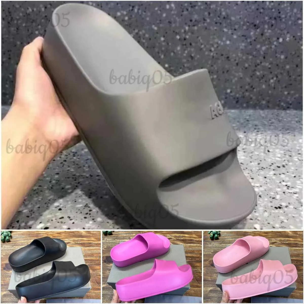 Paris designer kvinnor män plattform sandaler tofflor tjock botten glid på glidbanor mule spår skor pool glidbit chunky flip flops vatten vandrare storlek 35-41 babiq05