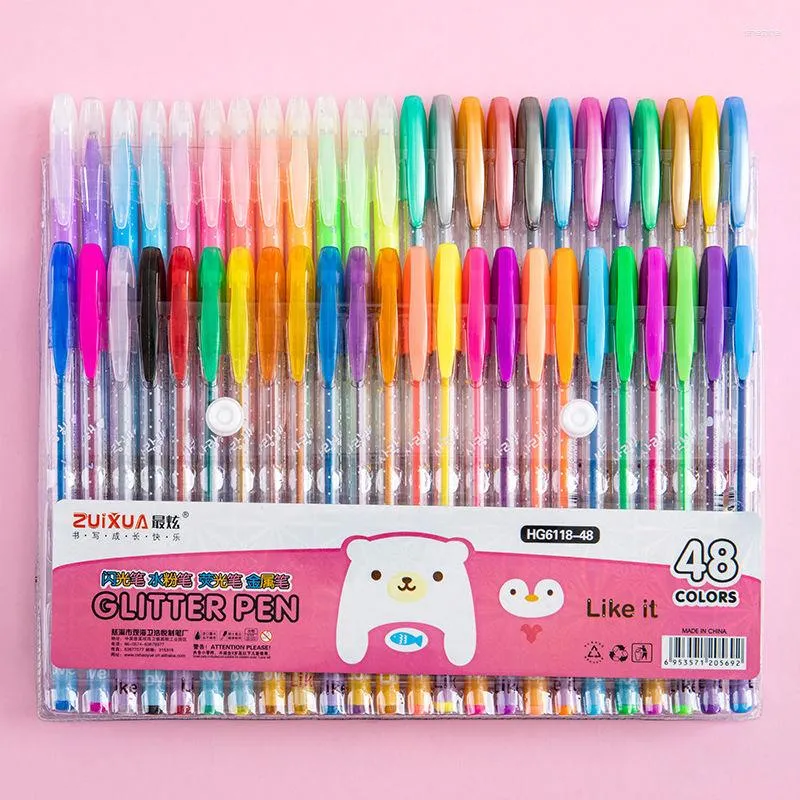 PC/zestaw kolorów żelowe pióra Zestaw Pen Pen dla dorosłych Kolorowanki czasopisma Rysunek znaczników sztuki doodlingu