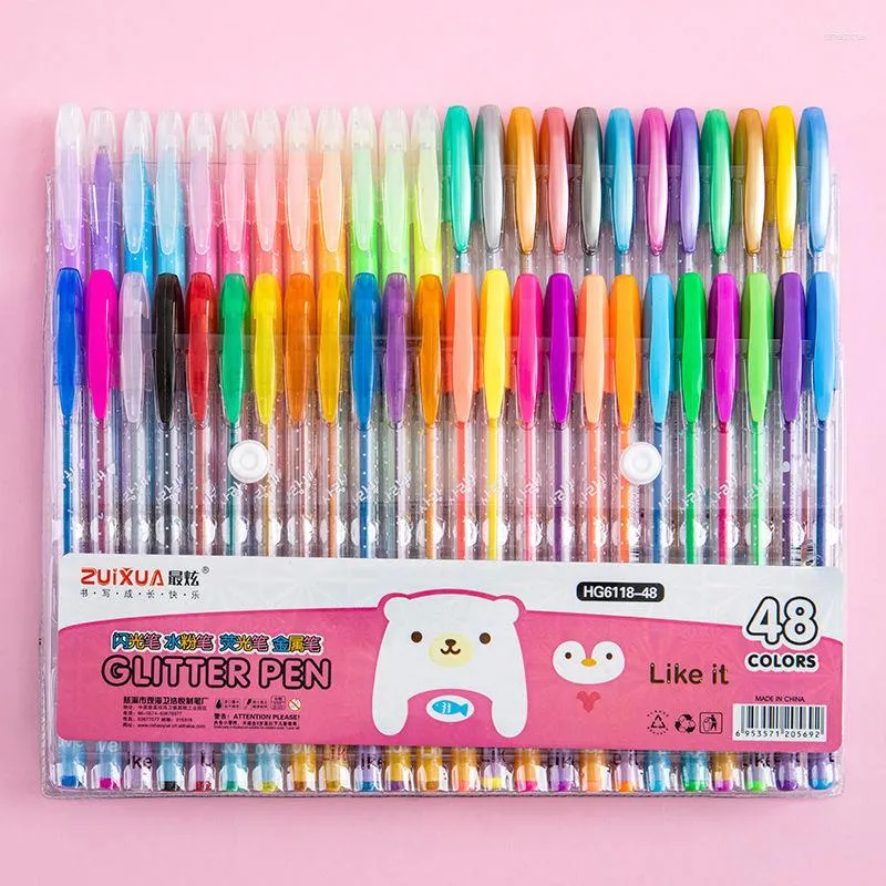 Pcs/Set Kleuren Gel Pennen Set Glitter Pen Voor Volwassen Kleurboeken Tijdschriften Tekening Doodling Art Markers