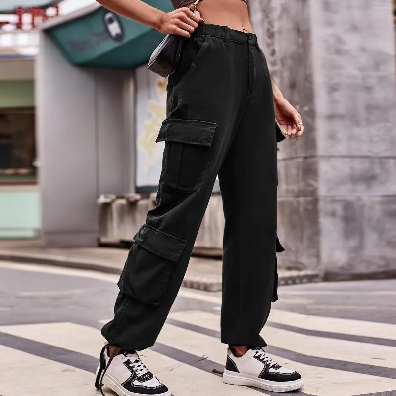 Vintage Black Parachute Loose Cargo Pants Womens For Women Y2K Hip