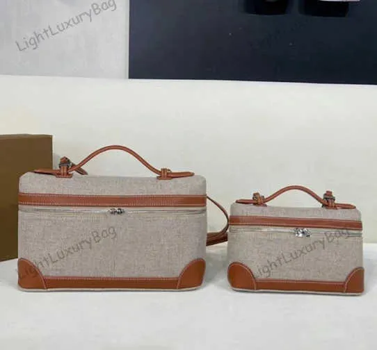 Loro P Designer Brand Lunch Box Påsar för kontorsarbetare och studenter Fashion Makeup Bags Women Leather Canvas Luxury Classic Handbags Crossbody Tote 230626