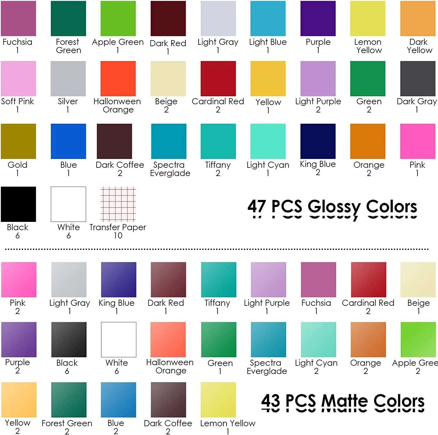 HTVRONT 12 Pack 10inX5ft/25cmX150cm Glitter Heat Transfer Vinyl