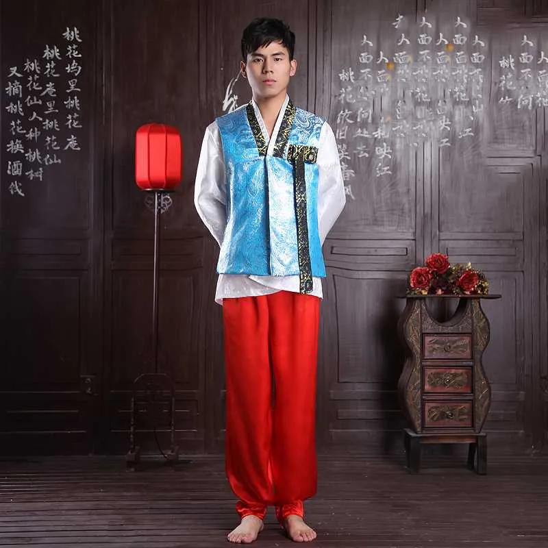 Vestu rio tnico Masculino Tradicional Coreano Colete Camisas
