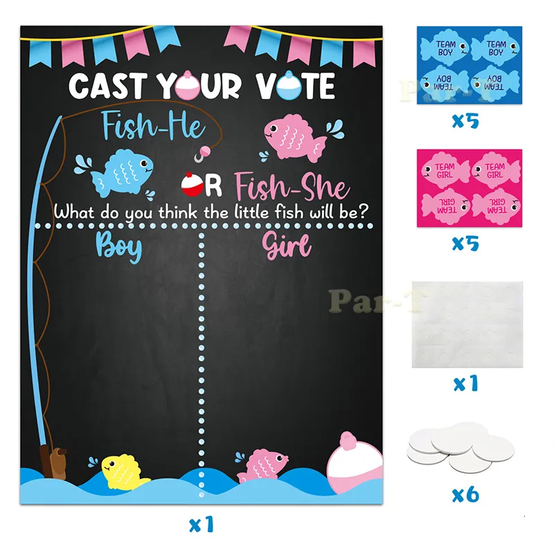 Novelty Games Gone Fishing Gender Reveal Poster Party Game Guess Infant  Gender Indoor Vote Toy Baby Shower Decor Interactive Games With Guests  230625 From 13,71 €