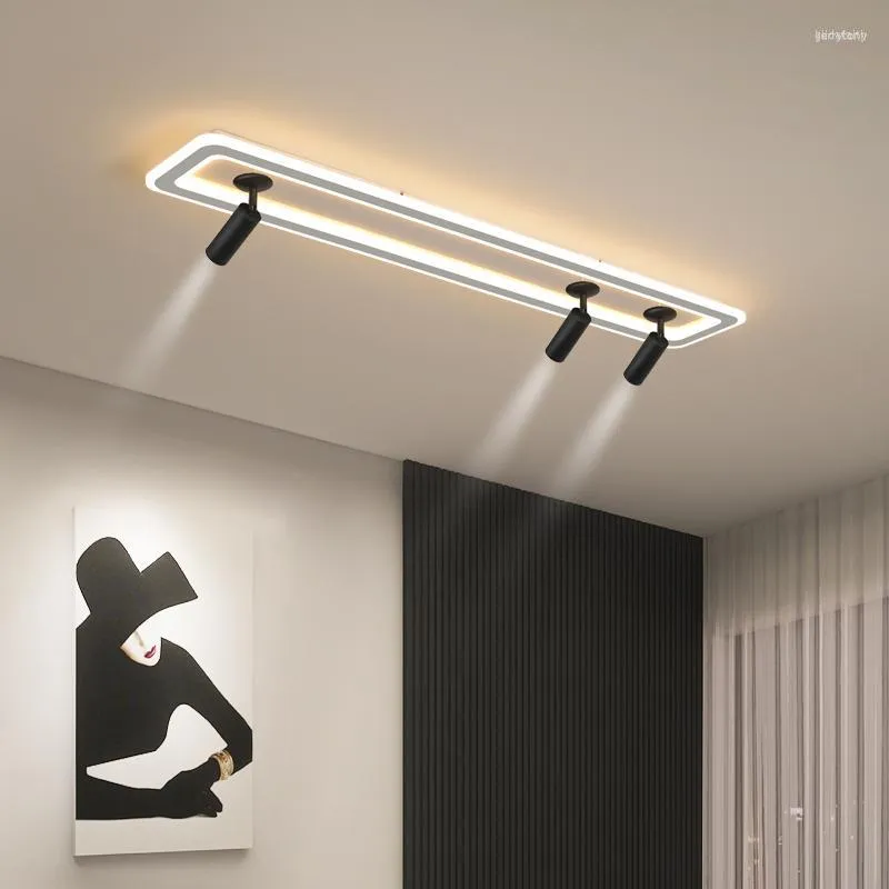 Avizeler Akrilik Beyaz Şerit Spot Işığı Ile Led Modern Tavan Lambası Oturma Odası Mutfak Koridor Iç Aydınlatma