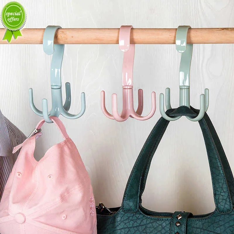 New Rotatable Hanger Hooks Wardrobe Space Saving Bag Rack Organizer Holder for Closet Scarf Belt Shoes Hanging Rack Storage Hooks