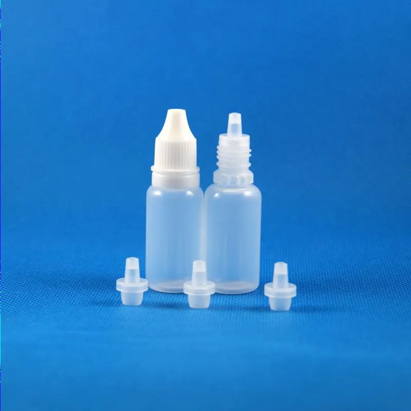 Parti 300 st 1/2 oz 15 ml plastdroppar flaskor tjuv bevis manipulation bevis nya ldpe flytande ögon droppar e cig olje gqsgg