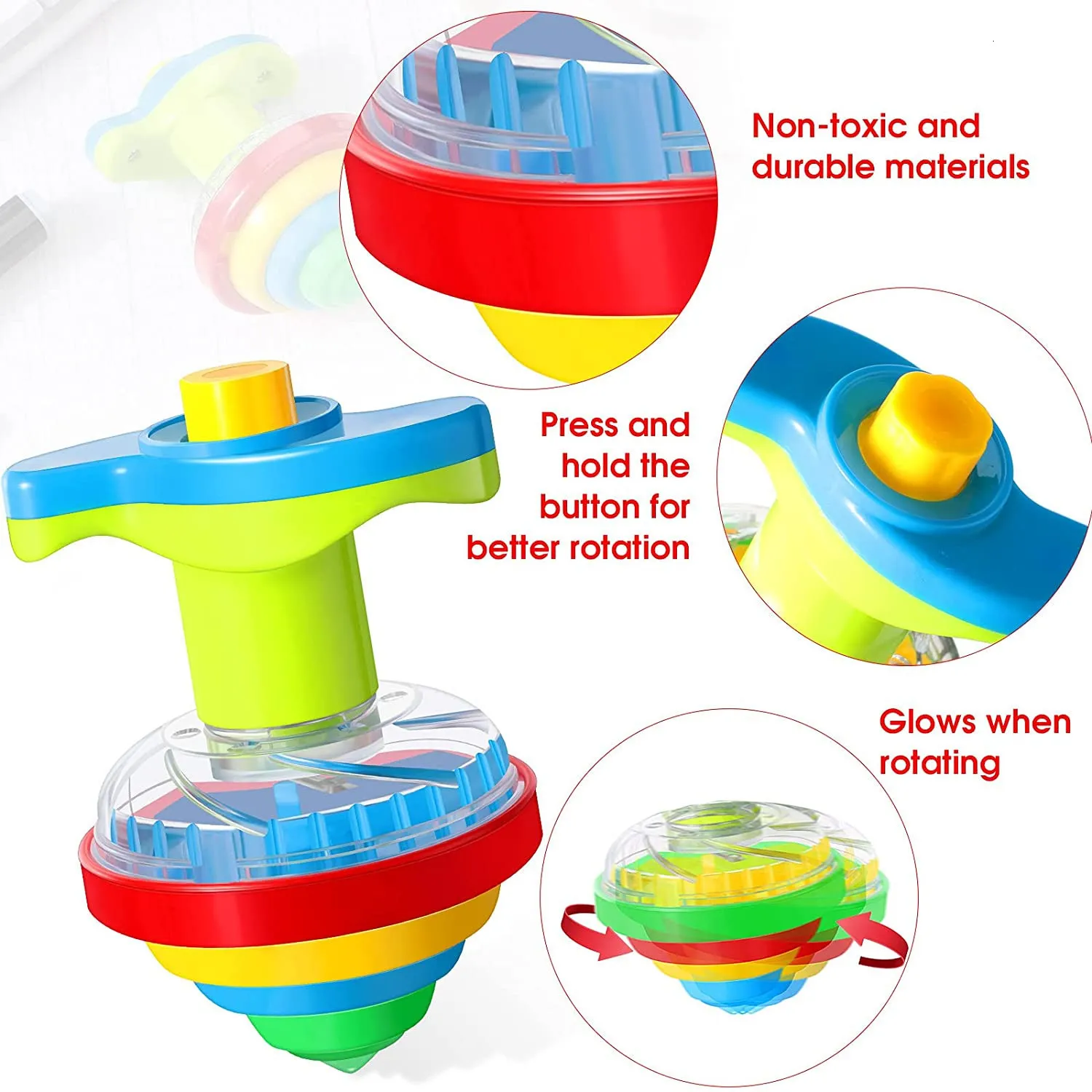 Ilumine o pião giratório - Pião giratório em flash de música, Balance Top  Spinner Brinquedo Giratório para Desktop Adultos Presente Único Brinquedo  Inquieto Generic