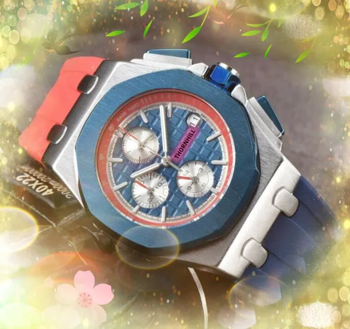2024 Trusty Automatic quartz movement watches stopwatch men colorful rubber band auto date men dress designer clock all the crime wristwatch gifts