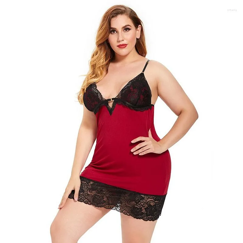 Ropa De Dormir Para Mujer, Vestido De Noche De Encaje, Camisones Sexis Para  Mujer, Camisones De Talla Grande 5XL, Ropa De Dormir Roja, Lencería Porno,  Bata Sexi, Ropa Interior De 11,9 €