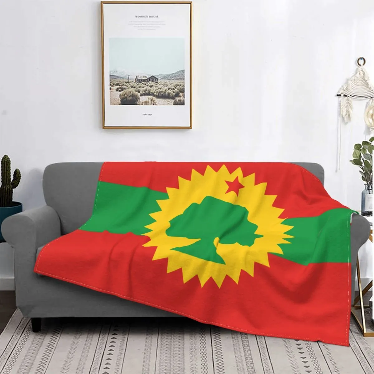 Filtar flagga av Oromo People Oromoo Velvet Soft Throw för bilsoffa soffa sängöverdrag 430626