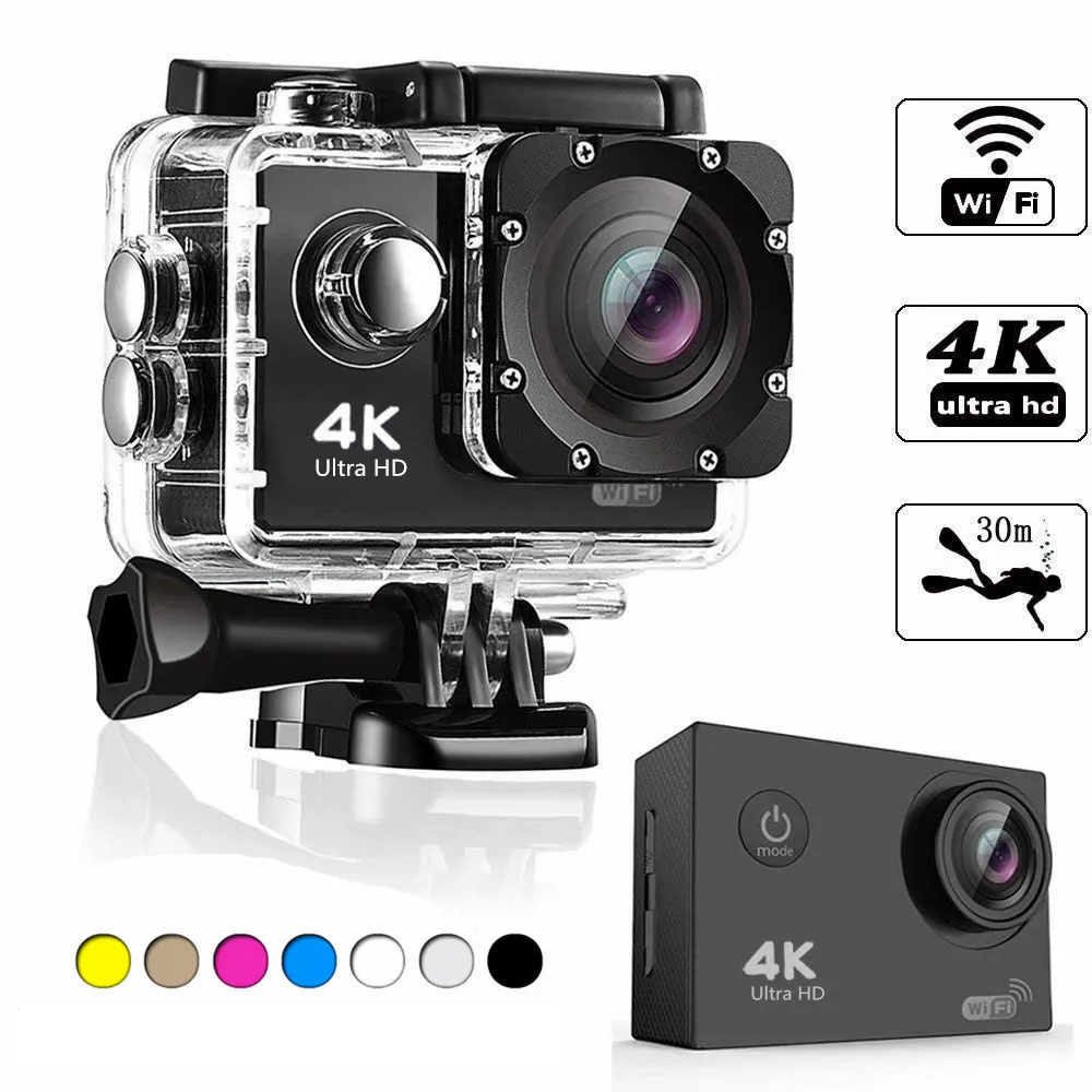 SJ4000 4K Full HD WiFi Action Digitalkamera 2 tum skärm under vattnet 30m inspelare Diving DV Mini Sking Bicycle Po Video Outdoor Sports Cam