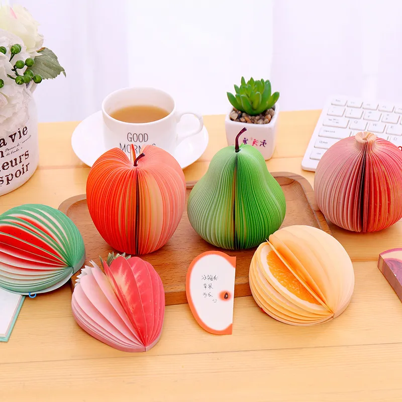 Notes 25Pcs Leuke Kawaii Fruit Creative Memo Pad Sticky Notes Memo Notebook Briefpapier Post Note Papieren Stickers Kantoor schoolbenodigdheden 230625