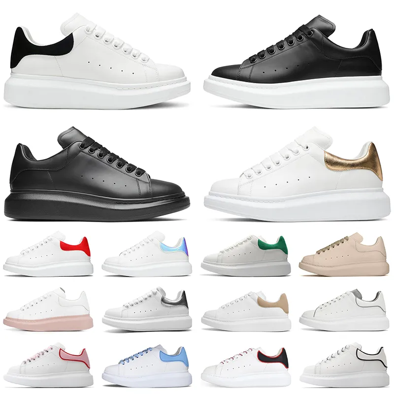 Lyxdesigner Fritidsskor Dam Män Vit Slät kalvskinn Sneaker Sneaker i överdimensionerad gummisula Platt Svart Rosa Grön Loafers Plattform Sneakers