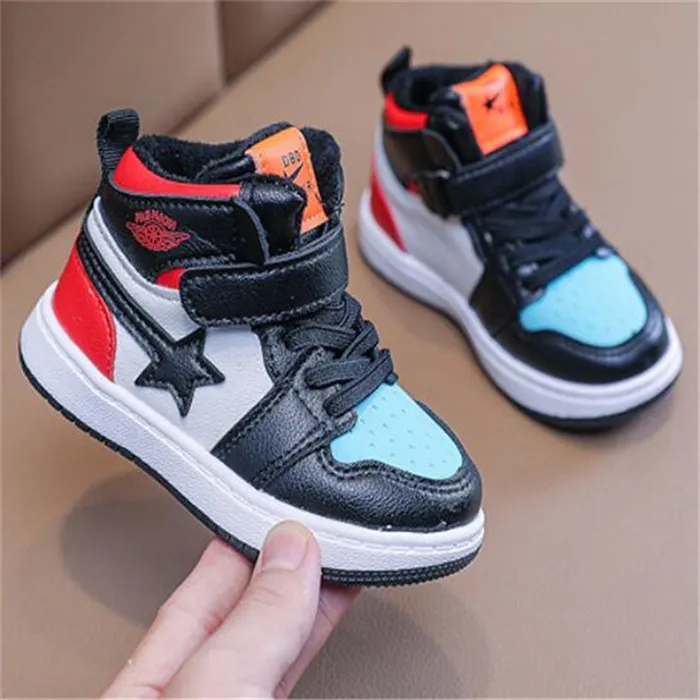 Outdoor Kids Athletic Shoes High-top Toddler Baby Sneakers Fashion Boys Girls Breathable Sports Running Shoes Lightweight Children Casual Walking Shoe